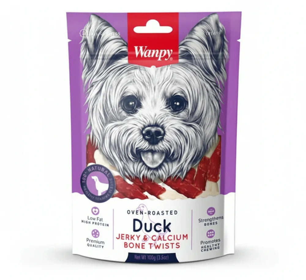 WANPY DOG TREAT DUCK JERKY CALCIUM BONE