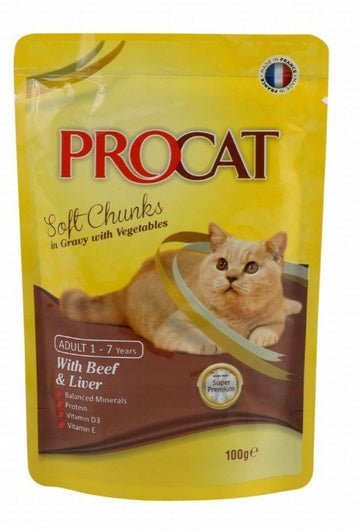 PRO CAT BEEF 100GM